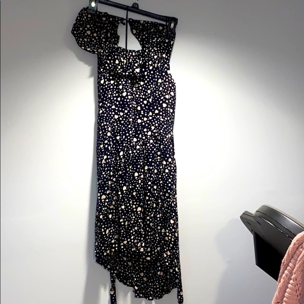 Black dress with cream hearts